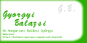 gyorgyi balazsi business card